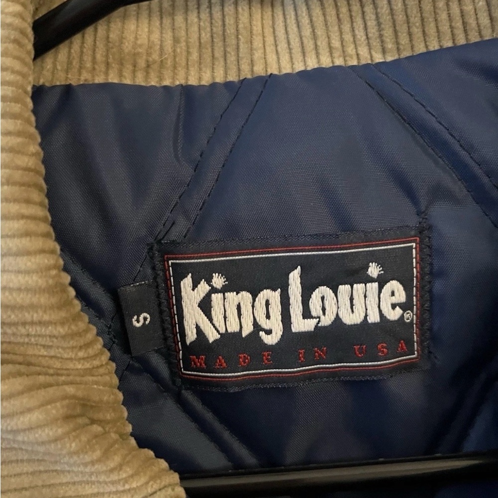 Vintage King Louie Blue Jacket Small Unused Corduroy Collar USA - Picture 2 of 2